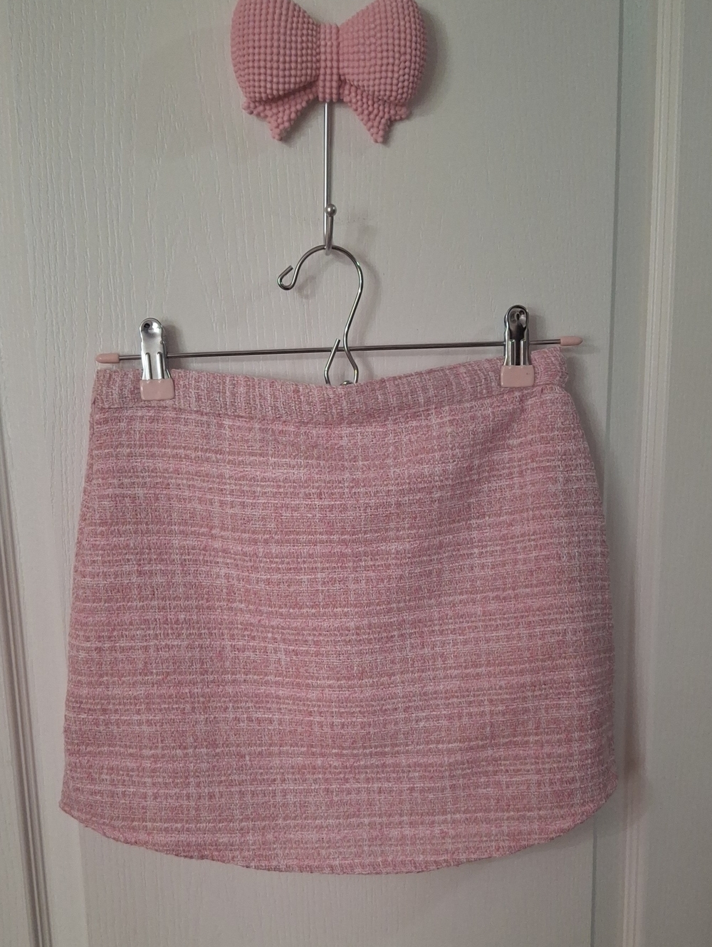 MEET ME THERE Classic Pink Tweed Mini Skirt - Women  NWT  Size XXS/XS